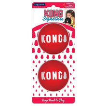 Load image into Gallery viewer, KONG Signature Balls, sarkana, izturīgas gumijas bumba, pīkst, L, 13-30 kg, 2 gab.