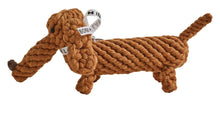 Load image into Gallery viewer, LABONI Teddy Grey, kokvilnas virves rotaļlieta sunim, Taksītis, brūns, 28 cm