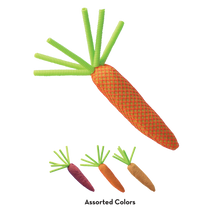 Load image into Gallery viewer, KONG Cat Nibble Carrot, īpaša materiāla čaukstošs burkāns zobu tīrīšanai, ar kaķumētru un elastīgām spirālītēm, 10/15 cm