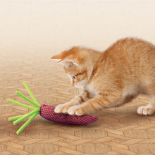 Load image into Gallery viewer, KONG Cat Nibble Carrot, īpaša materiāla čaukstošs burkāns zobu tīrīšanai, ar kaķumētru un elastīgām spirālītēm, 10/15 cm
