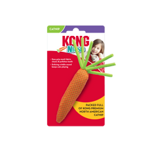 Load image into Gallery viewer, KONG Cat Nibble Carrot, īpaša materiāla čaukstošs burkāns zobu tīrīšanai, ar kaķumētru un elastīgām spirālītēm, 10/15 cm
