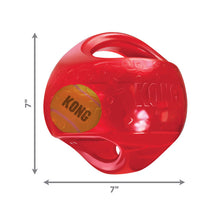 Load image into Gallery viewer, KONG Jumbler bumba, izturīga gumijas bumba ar rokturiem, pīkst, BONUSĀ - Airdog bumba, L/XL, 17.7 cm