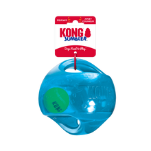 Load image into Gallery viewer, KONG Jumbler bumba, izturīga gumijas bumba ar rokturiem, pīkst, BONUSĀ - Airdog bumba, M/L, 13.9 cm