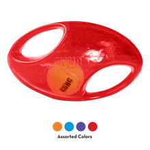 Load image into Gallery viewer, KONG Jumbler regbija bumba, izturīga gumijas bumba ar rokturiem, pīkst, BONUSĀ - Airdog bumba, L/XL, 24 cm