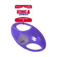 Load image into Gallery viewer, KONG Jumbler regbija bumba, izturīga gumijas bumba ar rokturiem, pīkst, BONUSĀ - Airdog bumba, L/XL, 24 cm