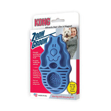 Load image into Gallery viewer, KONG ZoomGroom silikona gumijas plauksta suka sunim, zila