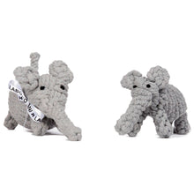 Load image into Gallery viewer, LABONI Elton Elefant, kokvilnas virves rotaļlieta sunim, Zilonis, pelēks, 16 cm
