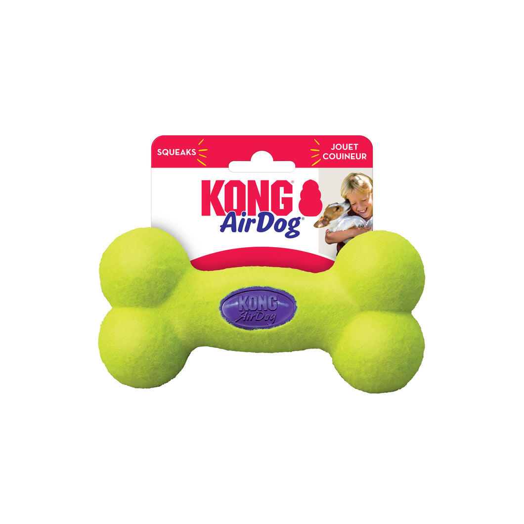 KONG AirDog Squeaker Kauls, pīkst, tenisa bumbas materiāla, M, 15.8 x 7.6 cm