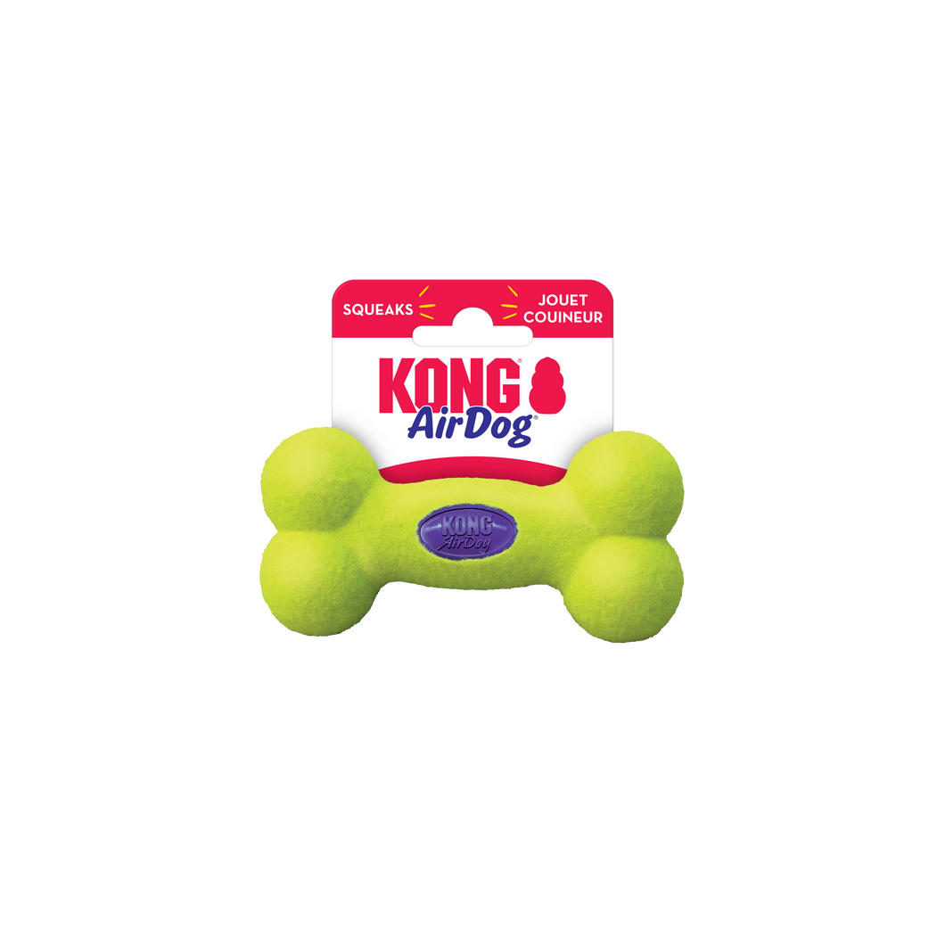 KONG AirDog Squeaker Kauls, pīkst, tenisa bumbas materiāla, S