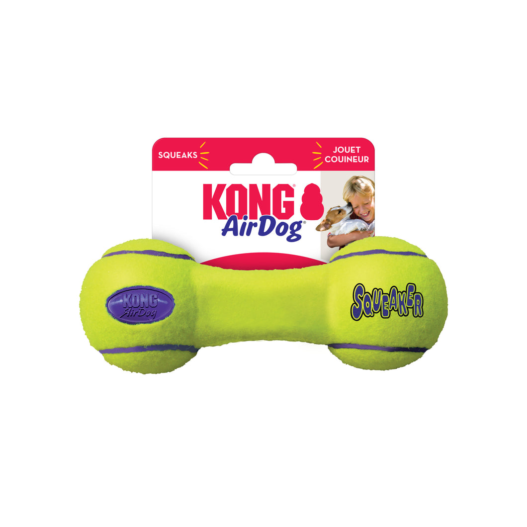 KONG AirDog Squeaker hantele, pīkst, tenisa bumbas materiāla, M, 18 cm