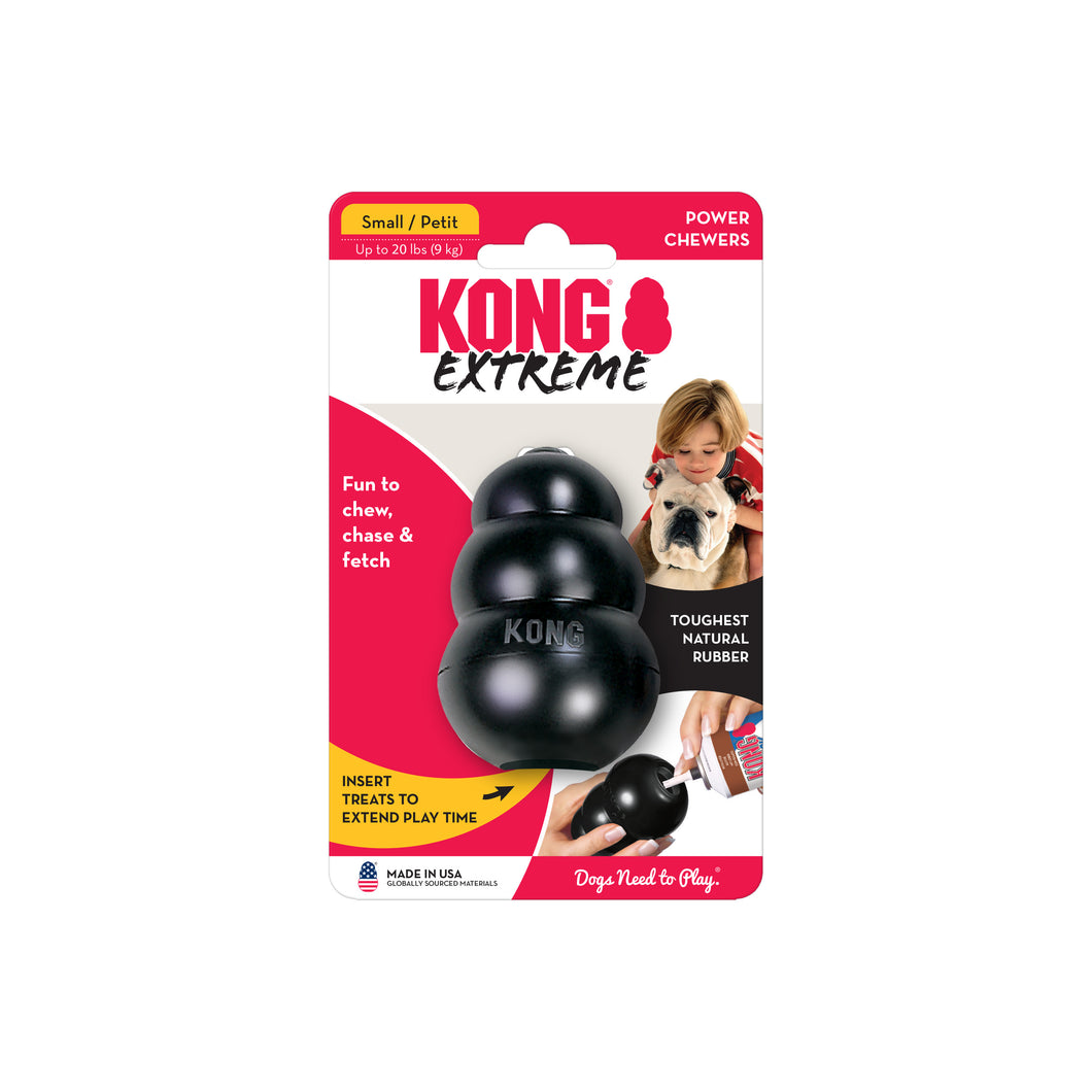 KONG Extreme superizturīga gumijas manta sunim, melna, S, 7.6 cm