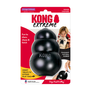 KONG Extreme superizturīga gumijas manta sunim, melna, var piepildīt, XL, 12.7 cm