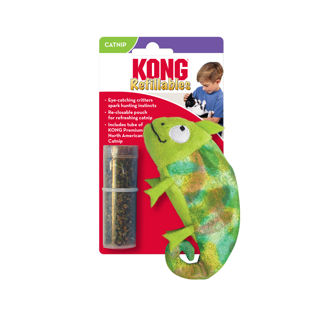 KONG Cat Refill Hamelions ar uzpildāmu kaķumētru, 12 cm, rezerves kaķumētra