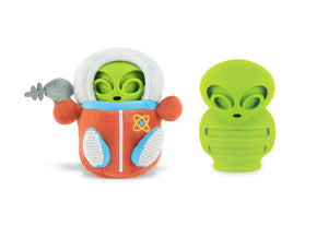 PLAY Alien Buddy Astro Explorer, citplanētietis Astro Pētnieks, 2in1 interaktīva rotaļlieta sunim, zaļa/oranža, 13 cm