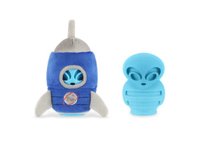 PLAY Alien Buddy Starblaster, citplanētietis Zvaigžņu Spridzinātājs, 2in1 interaktīva rotaļlieta sunim, zila/zila, 15 cm