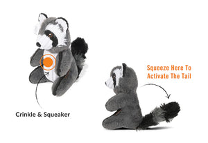 PLAY Forest Friends Raccoon, Jenots, čaukst, pīkst, kustīga aste, 20 cm