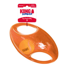 Load image into Gallery viewer, KONG Jumbler regbija bumba, izturīga gumijas bumba ar rokturiem, pīkst, BONUSĀ - Airdog M bumba, L/XL, 24 cm
