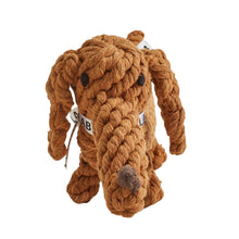 Load image into Gallery viewer, LABONI Teddy Grey, kokvilnas virves rotaļlieta sunim, Taksītis, brūns, 28 cm
