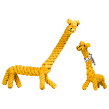 Load image into Gallery viewer, LABONI Greta Giraffe, kokvilnas virves rotaļlieta sunim, Žirafe, L, dzeltena, 40 cm
