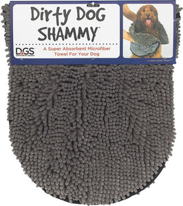 Dog Gone Smart Dirty Dog Shammy, superabsorbējošas mikrošķiedras dvielis -  rociņas, pelēks