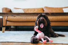 Load image into Gallery viewer, PLAY Fetching Flock Flamingo, čaukst, ar 2 pīkstuļiem, garām kājām, 35 cm
