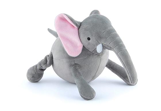 PLAY Big Five of Africa Elephant, zilonis, milzīgs pīkstošs vēders, čaukstošas ausis, velkamas virves pakaļkājas, 25 cm
